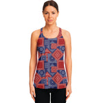 Bandanna Patchwork Pattern Print Women's Racerback Tank Top
