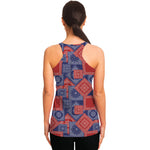 Bandanna Patchwork Pattern Print Women's Racerback Tank Top
