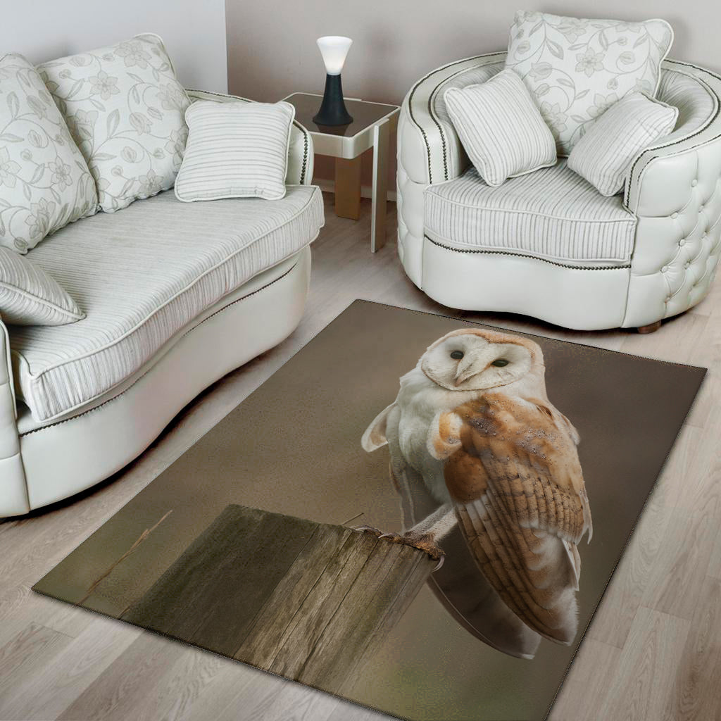 Barn Owl Print Area Rug