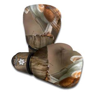 Barn Owl Print Boxing Gloves