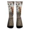 Barn Owl Print Crew Socks