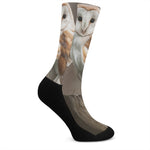 Barn Owl Print Crew Socks