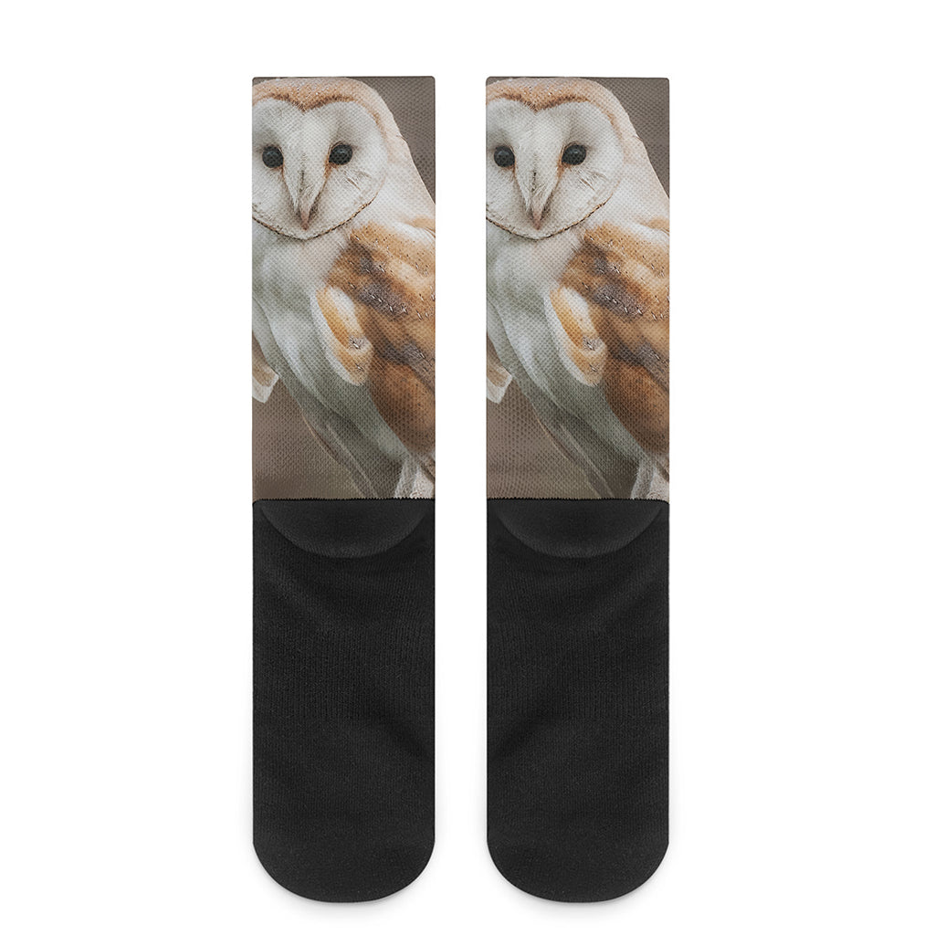 Barn Owl Print Crew Socks