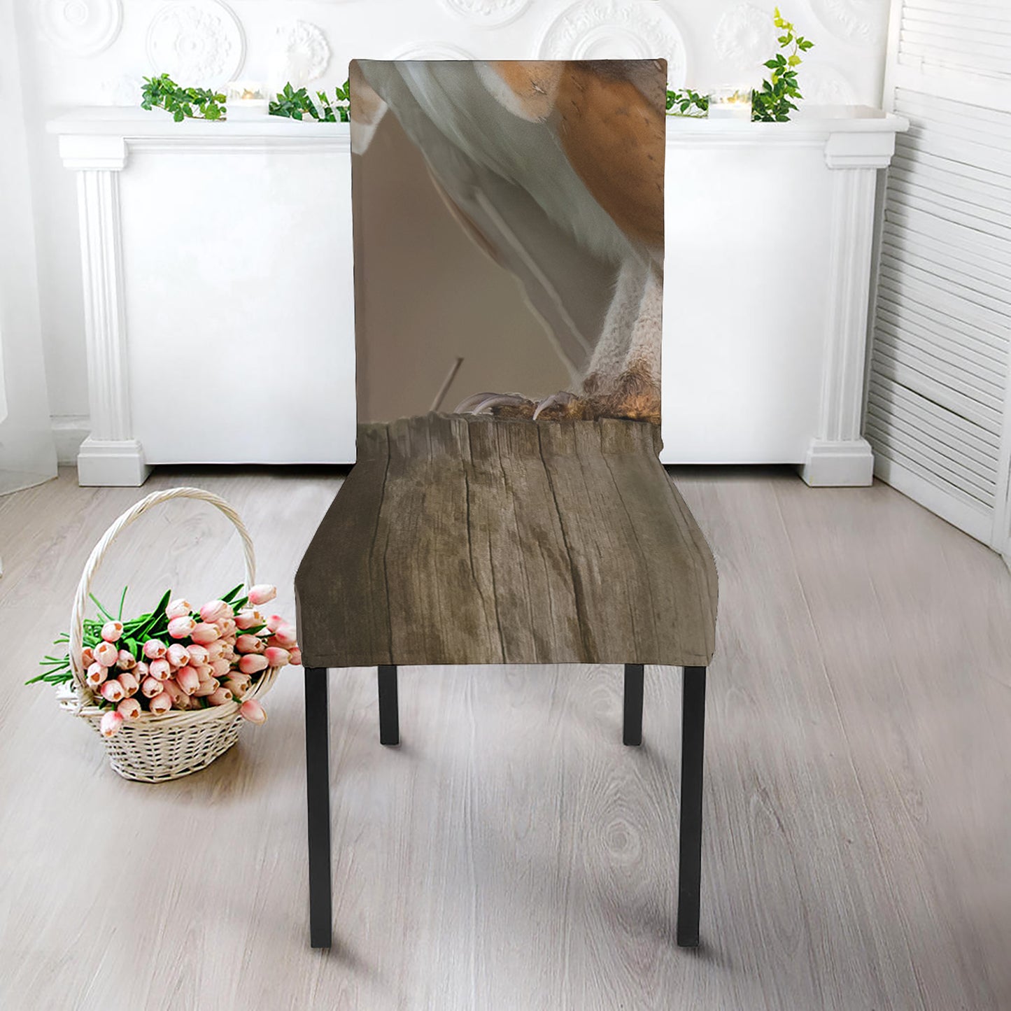 Barn Owl Print Dining Chair Slipcover