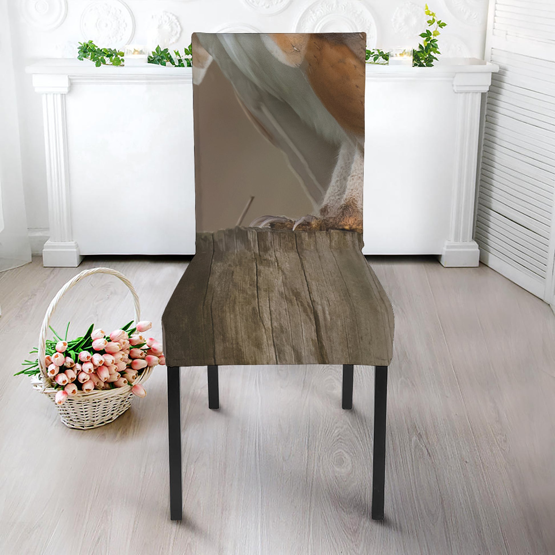 Barn Owl Print Dining Chair Slipcover