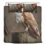 Barn Owl Print Duvet Cover Bedding Set