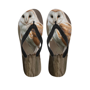 Barn Owl Print Flip Flops