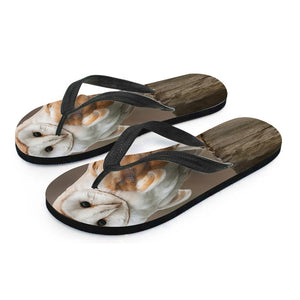 Barn Owl Print Flip Flops