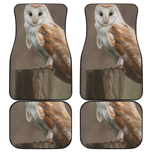 Barn Owl Print Front and Back Car Floor Mats