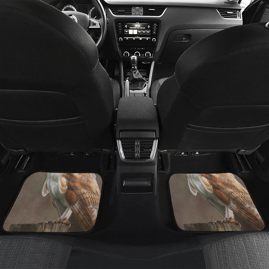 Barn Owl Print Front and Back Car Floor Mats