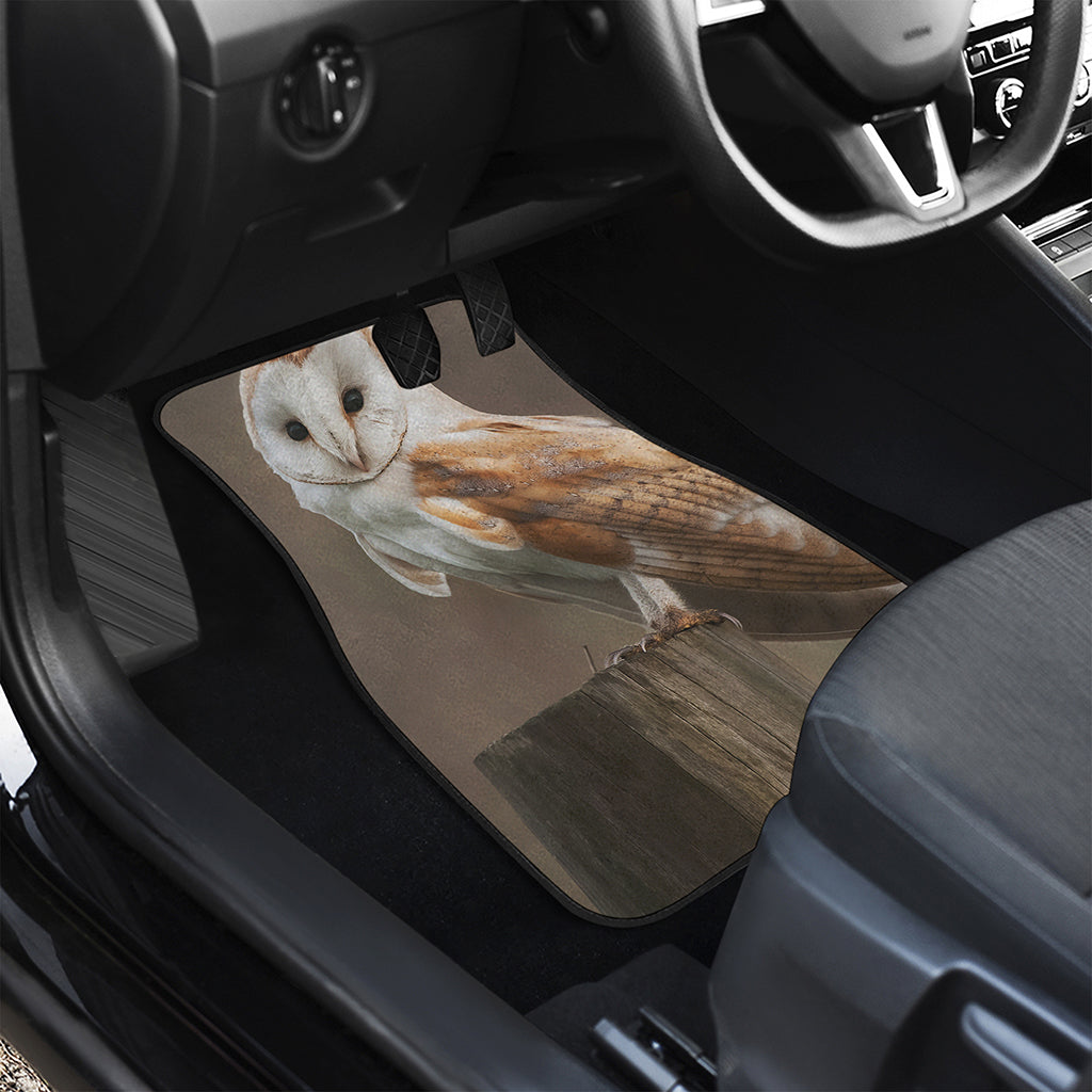 Barn Owl Print Front and Back Car Floor Mats