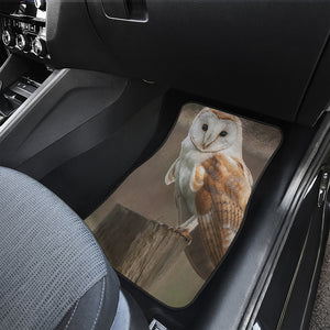 Barn Owl Print Front and Back Car Floor Mats