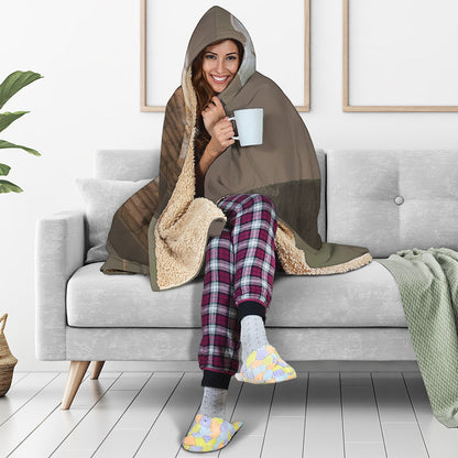 Barn Owl Print Hooded Blanket