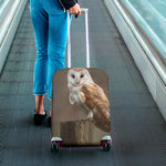 Barn Owl Print Luggage Cover