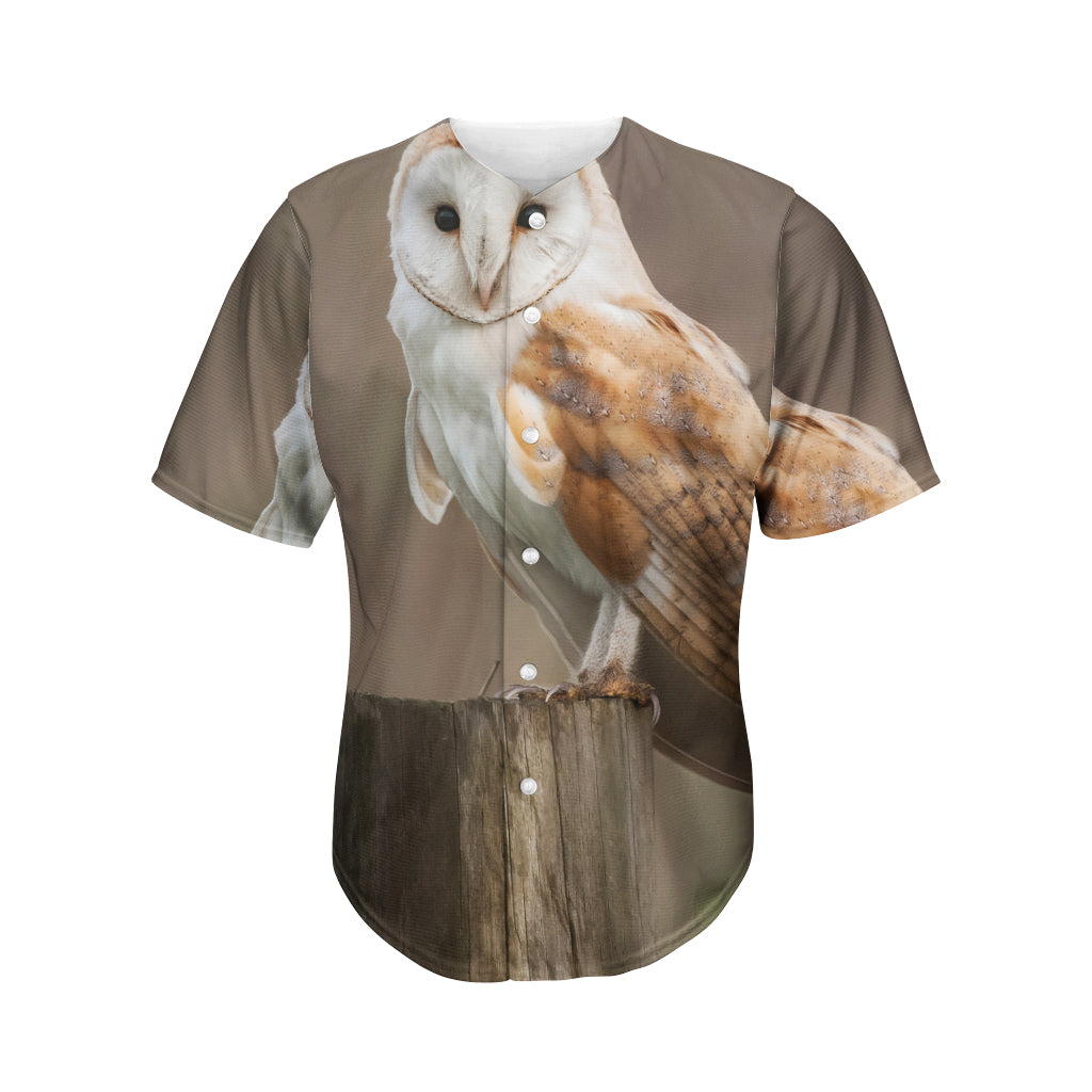 Barn Owl Print Men's Baseball Jersey