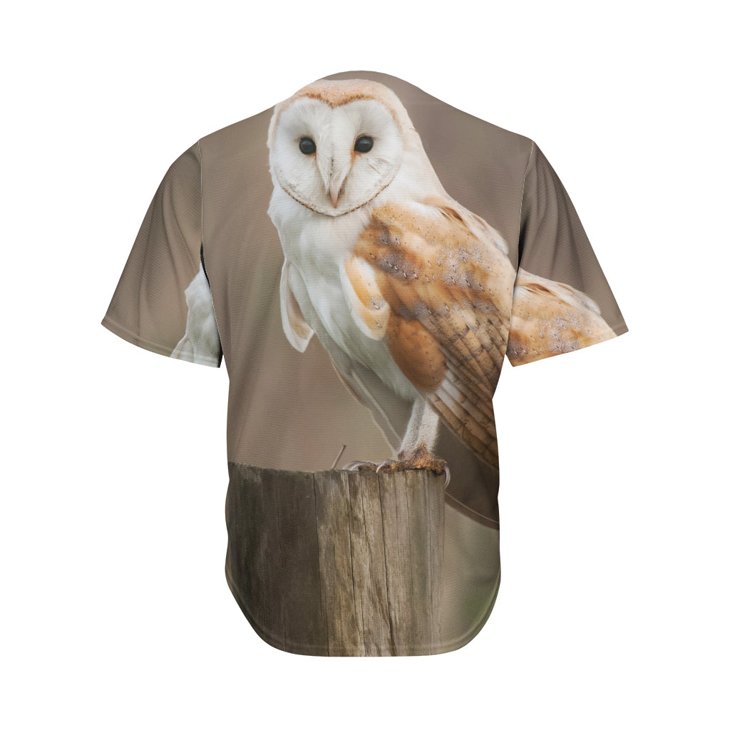 Barn Owl Print Men's Baseball Jersey