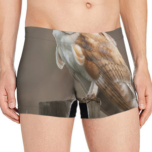 Barn Owl Print Men's Boxer Briefs