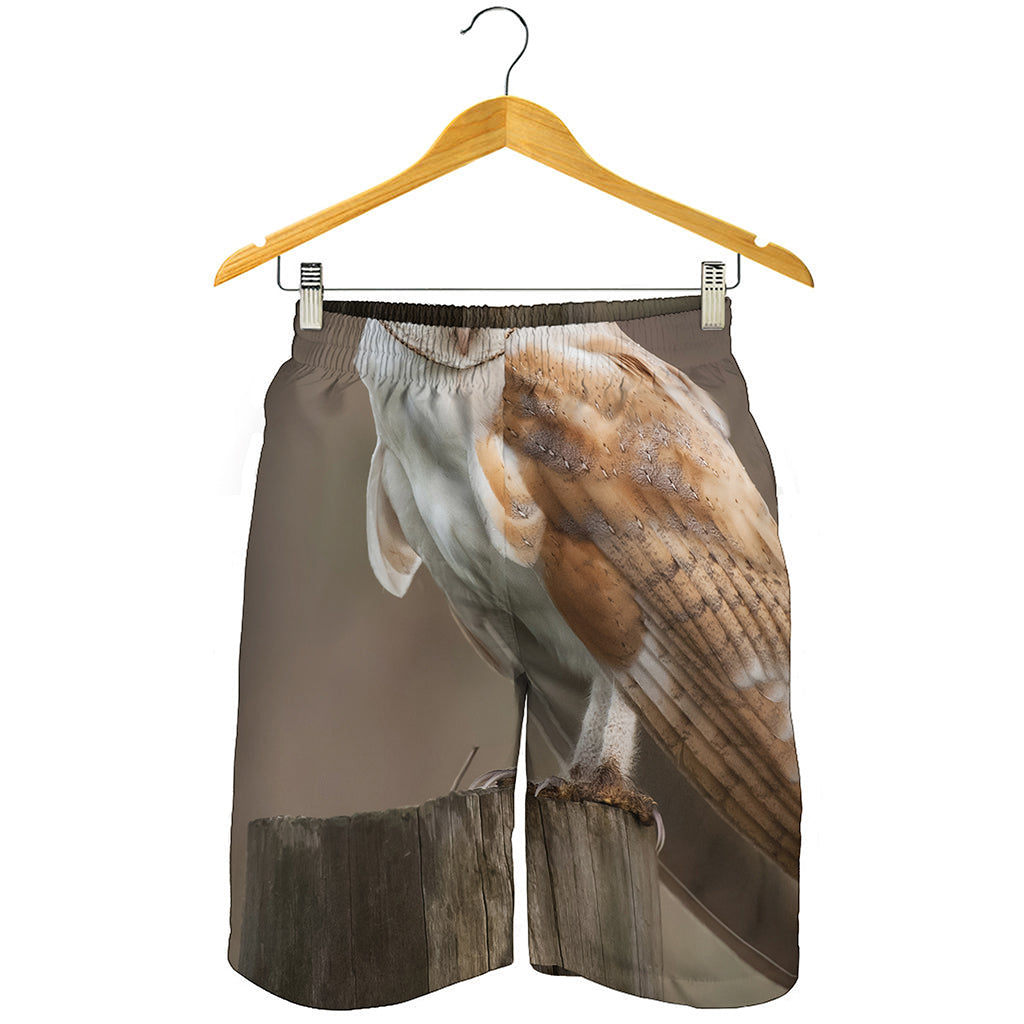 Barn Owl Print Men's Shorts