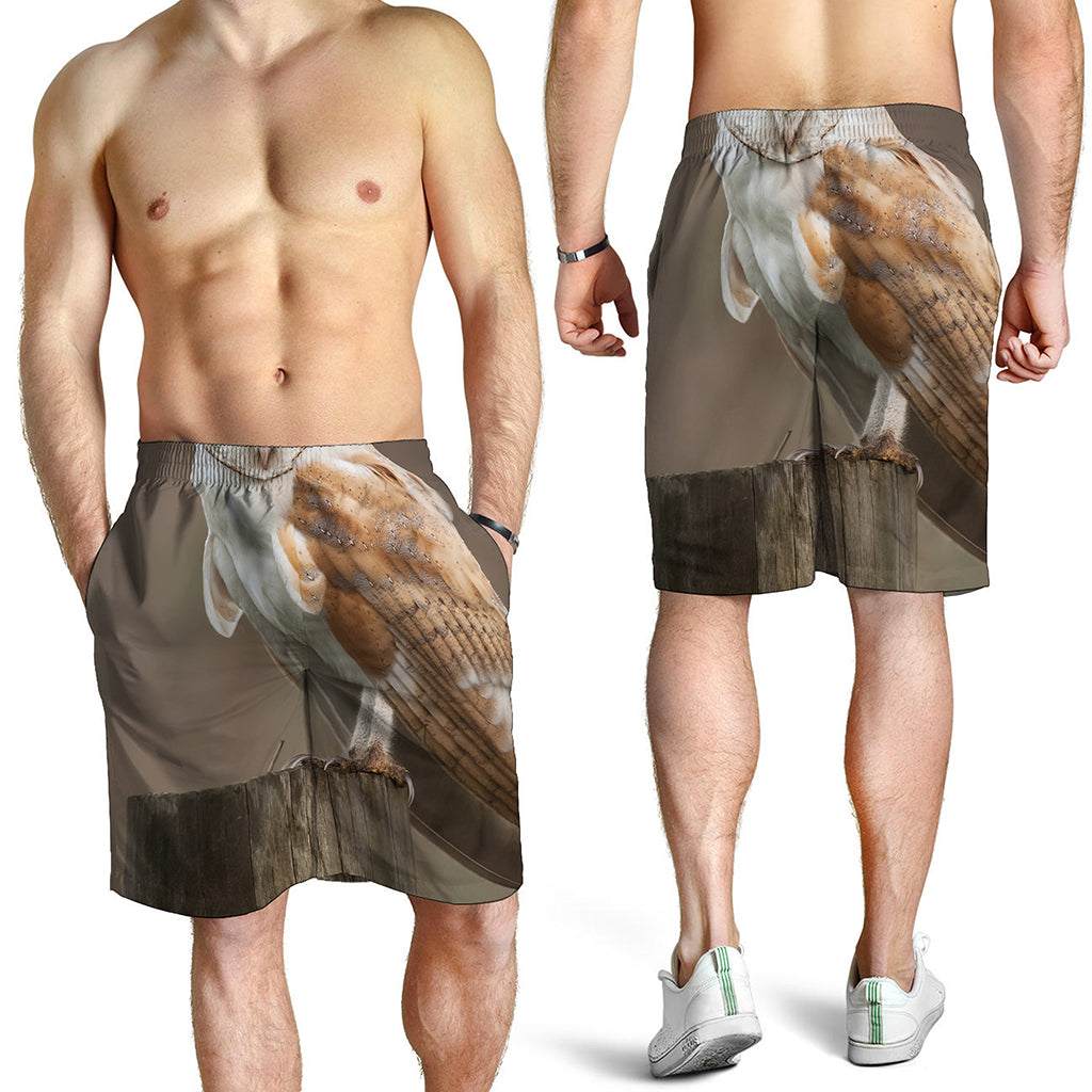 Barn Owl Print Men's Shorts