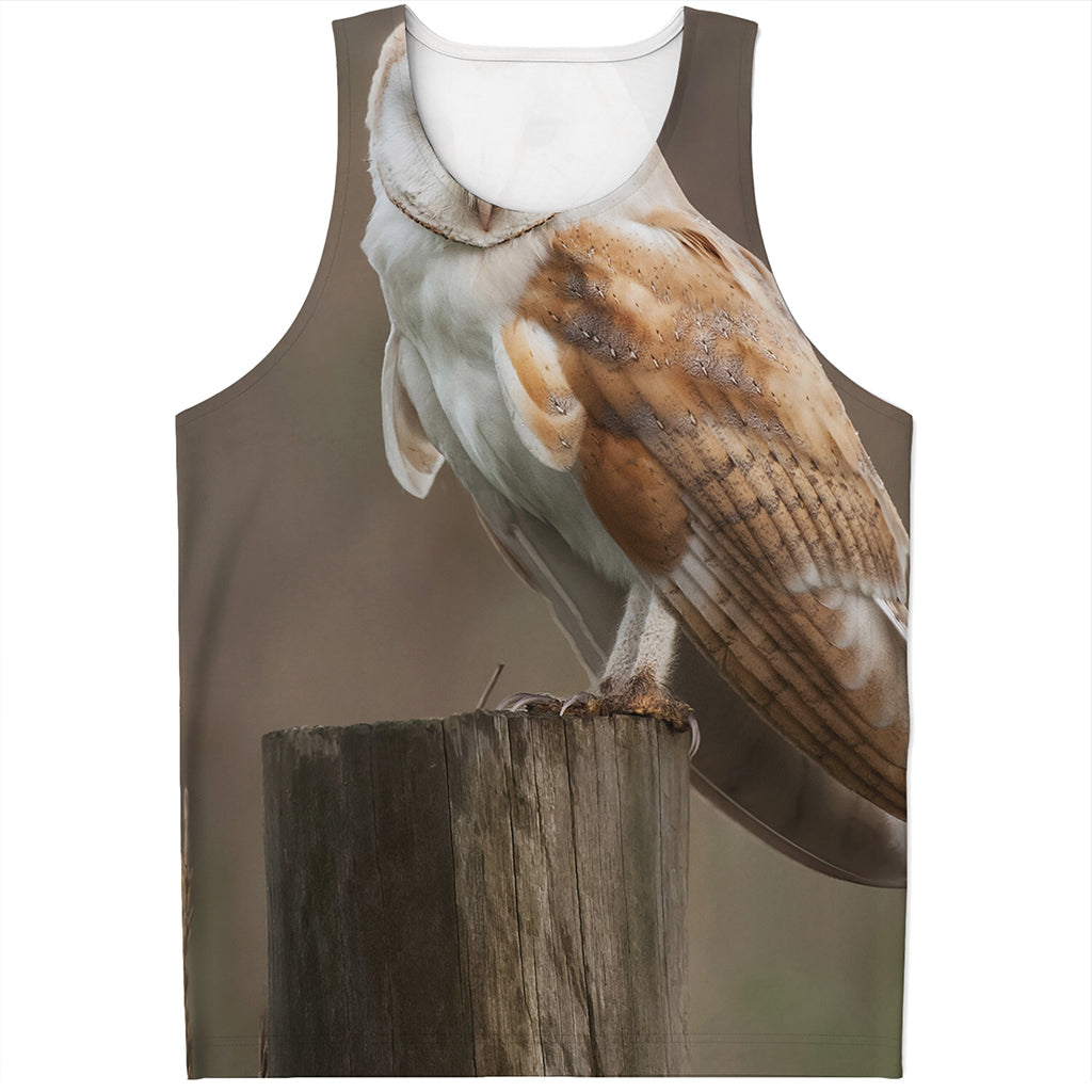 Barn Owl Print Men's Tank Top