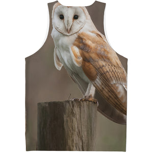 Barn Owl Print Men's Tank Top