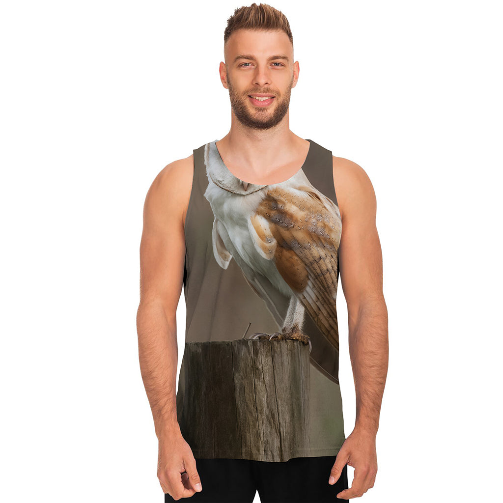 Barn Owl Print Men's Tank Top