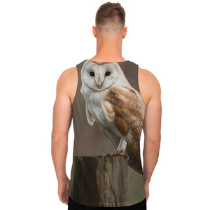 Barn Owl Print Men's Tank Top