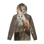 Barn Owl Print Pullover Hoodie