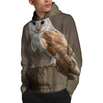Barn Owl Print Pullover Hoodie