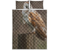 Barn Owl Print Quilt Bed Set