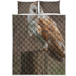 Barn Owl Print Quilt Bed Set