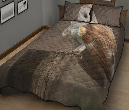 Barn Owl Print Quilt Bed Set
