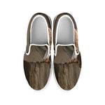 Barn Owl Print White Slip On Shoes