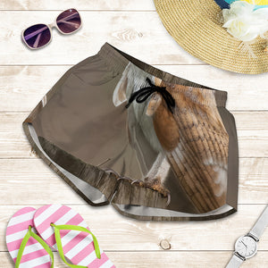 Barn Owl Print Women's Shorts