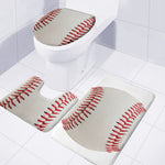 Baseball Stitching Print 3 Piece Bath Mat Set
