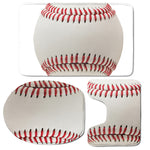 Baseball Stitching Print 3 Piece Bath Mat Set