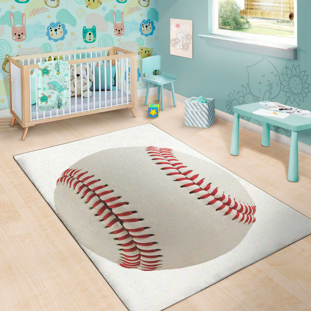 Baseball Stitching Print Area Rug