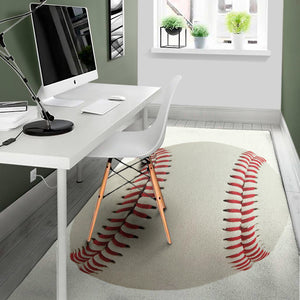 Baseball Stitching Print Area Rug