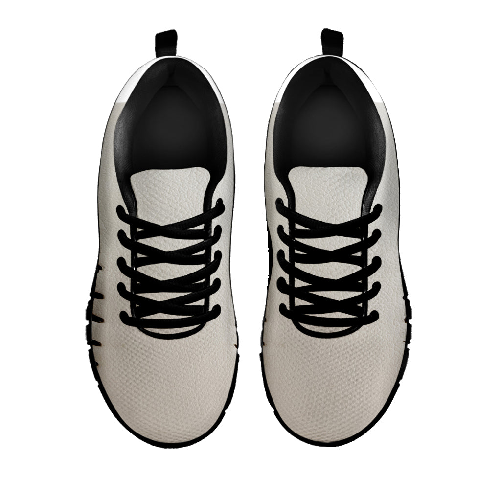 Baseball Stitching Print Black Sneakers