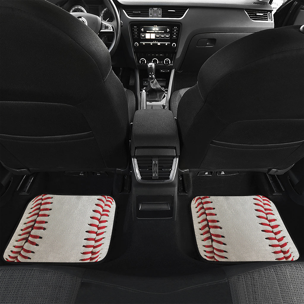 Baseball Stitching Print Front and Back Car Floor Mats