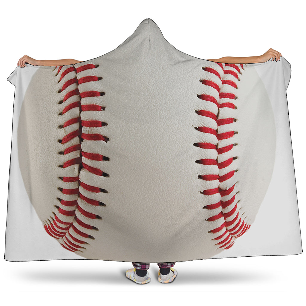 Baseball Stitching Print Hooded Blanket