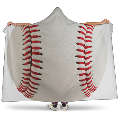 Baseball Stitching Print Hooded Blanket