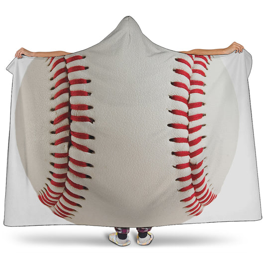 Baseball Stitching Print Hooded Blanket