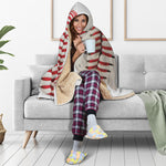 Baseball Stitching Print Hooded Blanket