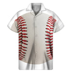 Baseball Stitching Print Men's Short Sleeve Shirt