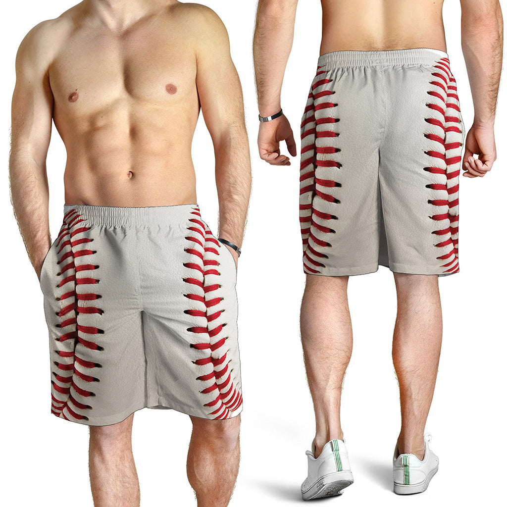 Baseball Stitching Print Men's Shorts