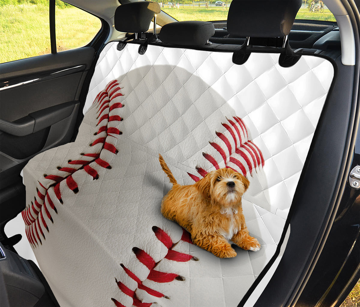 Baseball Stitching Print Pet Car Back Seat Cover