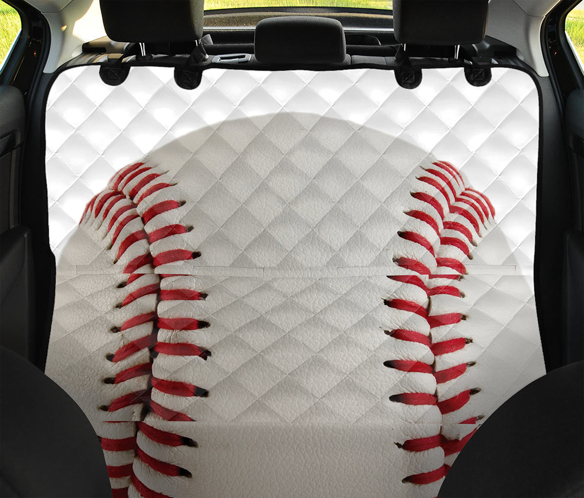 Baseball Stitching Print Pet Car Back Seat Cover