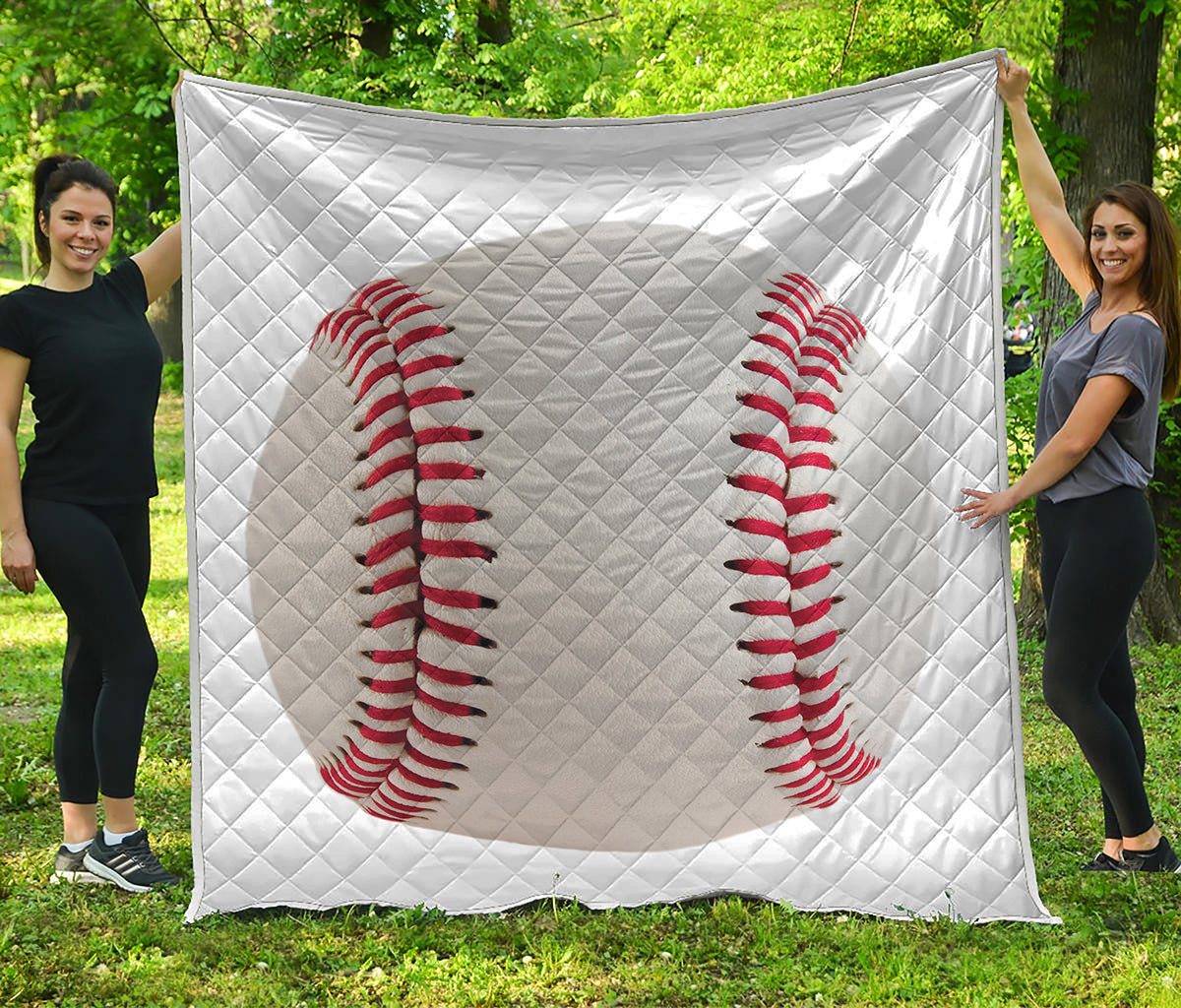 Baseball Stitching Print Quilt