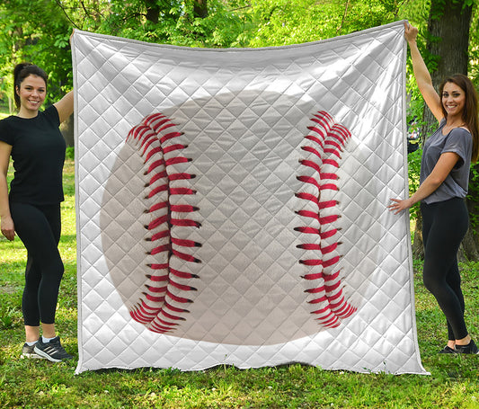 Baseball Stitching Print Quilt
